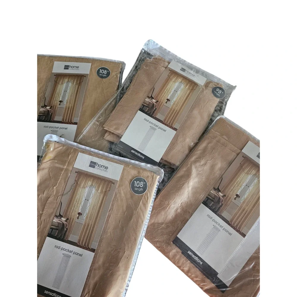 JCPenney Home Sensations curtain panel Lot of 4 Gold NEW